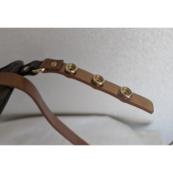 Michael Kors Monogram Chain Belt Bag Bum Bag Fanny Pack Small 554131 Brown Gold - Picture 9 of 9